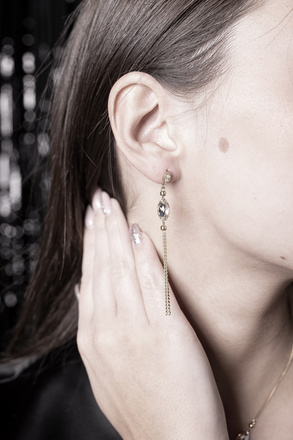 1449 kolczyki srebrne 925 długie z kryształkiem