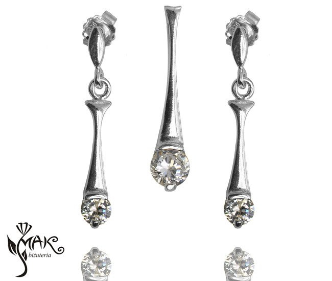 KPL480/15 KOMPLET SREBRNY Z CYRKONIAMI