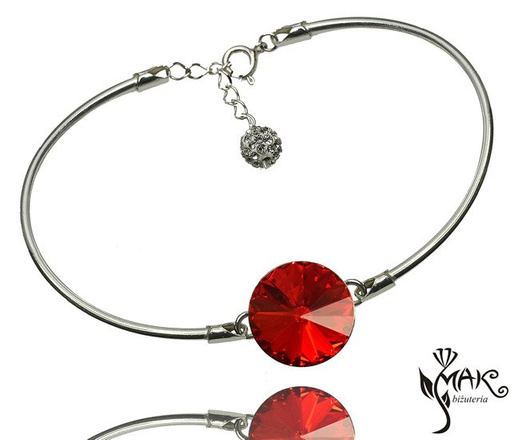 Br444 bransoletka SWAROVSKI ELEMENTS czerwień