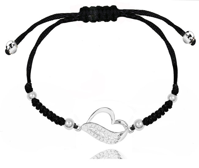 1472 bransoletka s. 925 serce z napisem LOVE