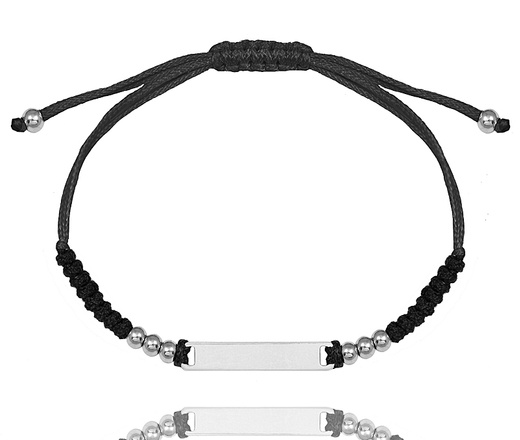 1638/10 bransoletka s. 925 z grawerem unisex na sznureczku