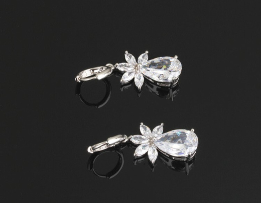 Kol 599/521 KOLCZYKI ślubne, cyrkonie długie Piękne