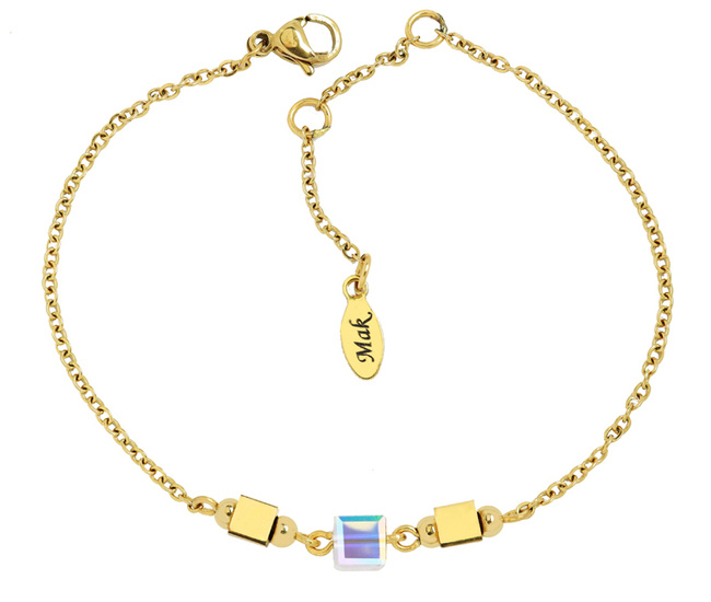 1428 bransoletka pozłacana z kosteczkami Swarovski El