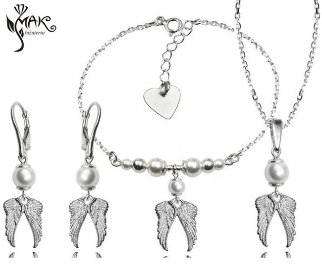 927/5 komplet Swarovski Elements srebro 925  urodziny komunia