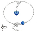 BR858 BRANSOLETKA Z LITERKĄ Swarovski Elements serce
