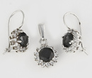 480/246 komplet srebrny z czarnymi cyrkoniami