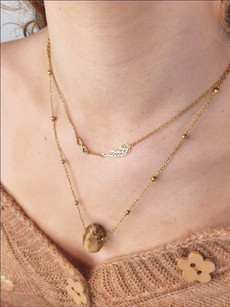 1327 naszyjnik srebrny 925 pozłacany skrzydło i nieskończoność