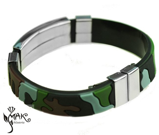 BR829 BRANSOLETKA Z GRAWEREM moro męska stalowa