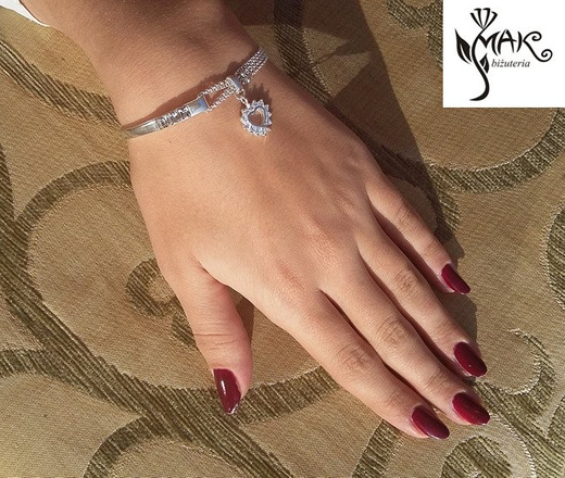 BR685 BRANSOLETKA Z GRAWEREM SREBRO 925 SWAROVSKI EL.