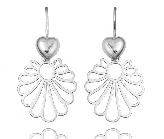 1156  kolczyki srebrne 925 w rozetki serduszko