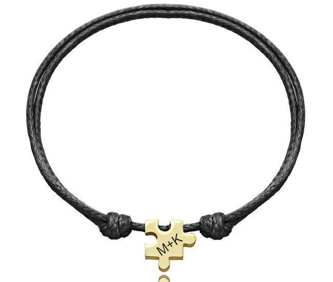 1176 bransoletka złoty puzzel z grawerem stal