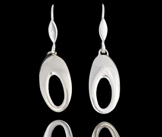 480/129 kolczyki srebrne z owalnym otworem