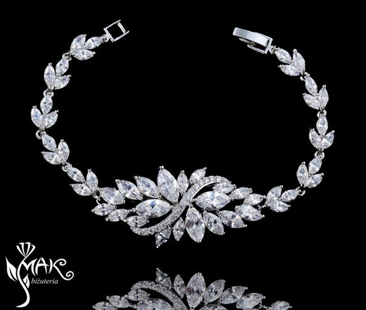 Kpl860 komplet ślubny, biżuteria ślubna z cyrkoniami k599/564 b655/31