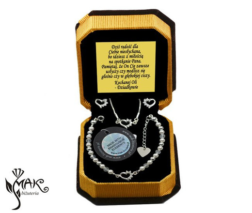 927/7 komplet Swarovski Elements srebro 925 urodziny komunia