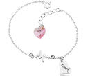 1063 bransoletka z grawerem srebro 925 linia życia serce Swarovski Elements