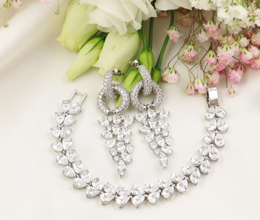 1511komplet ślubny biżuteria z cyrkoniami b599/427 k686/5