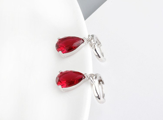 Kol 599/622 KOLCZYKI z różową łezką, piękne, srebrne