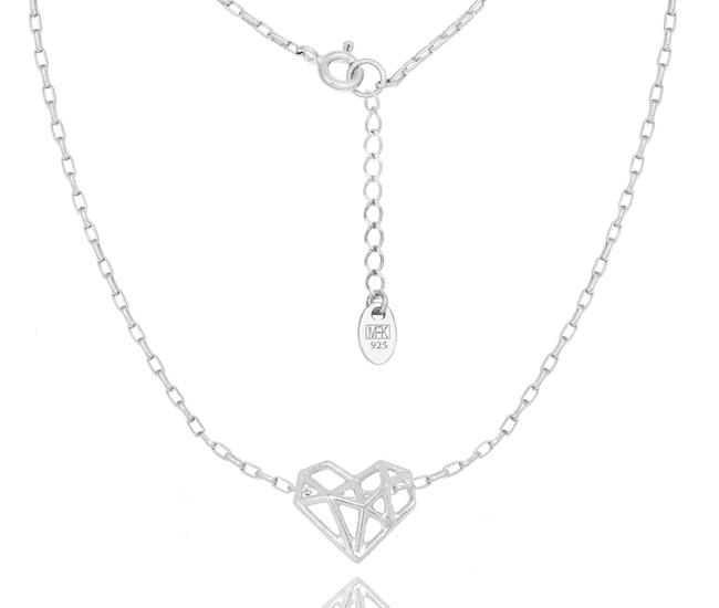 1383/24 naszyjnik srebrny 925 serce ażurowe