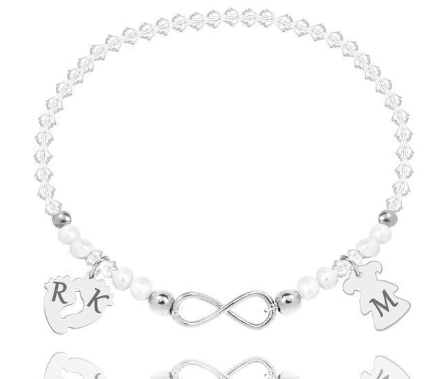 1341 BRANSOLETKA srebrna perełki