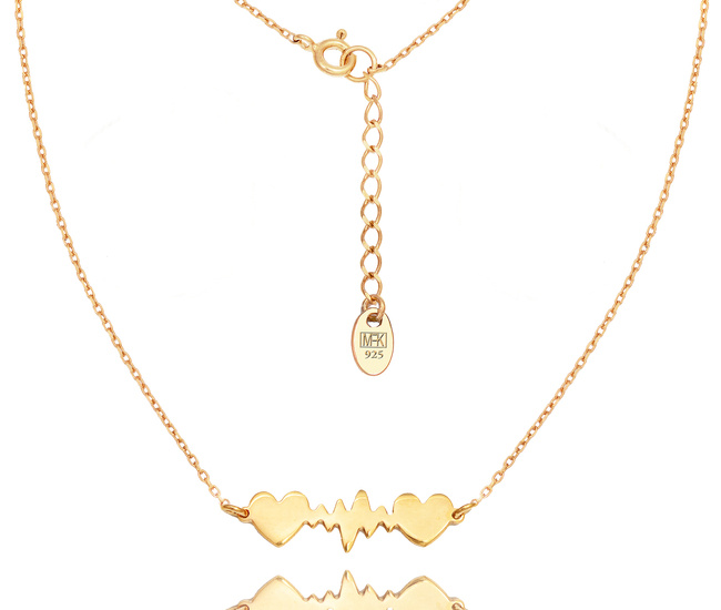 1325 naszyjnik z dwoma sercami i linią życia srebrny 925