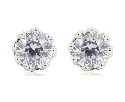 KOL599/302 KOLCZYKI BIAŁE ZŁOTO CYRKONIE