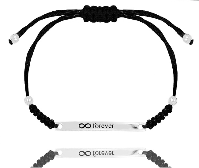 1331 bransoletka s. 925 z grawerem na sznureczku