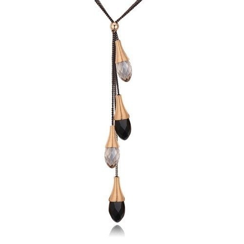 Nk599/219 NASZYJNIK złoto czarno-biały