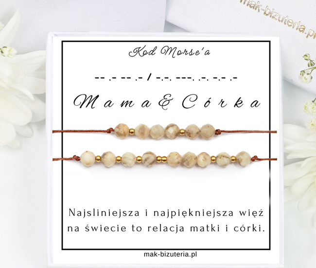 1730/9 bransoletki dla mamy i córki kodowane alfabetem Morse'a