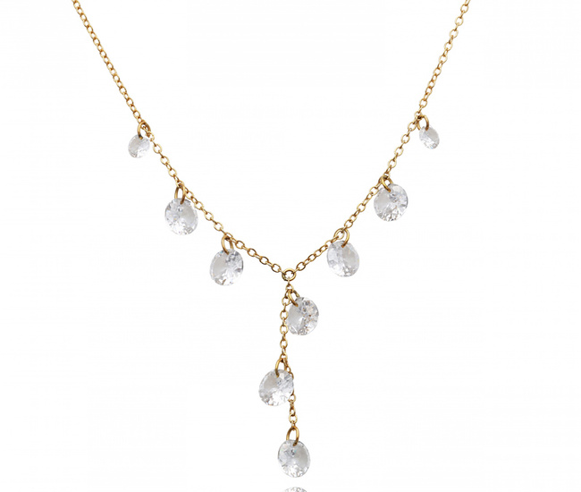 elegancki naszyjnik złocony z kryształkami 1816/4