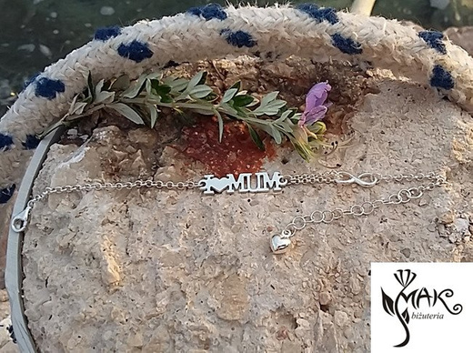 BR936 BRANSOLETKA Swarovski El. dla mamy serce infinity