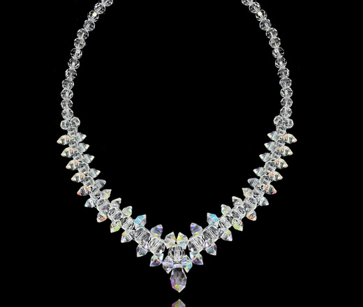 1374 komplet kryształowy Crystal AB na ślub