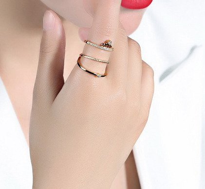 p599/702 PIERŚCIONEK obrączka POTRÓJNA uniwersalny