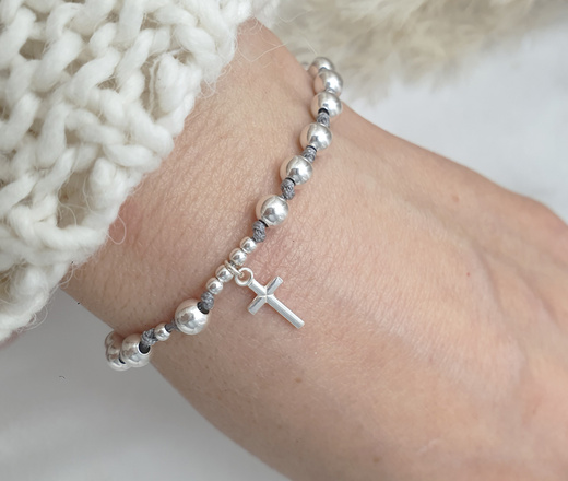 1571/29 bransoletka srebrna 925 różaniec