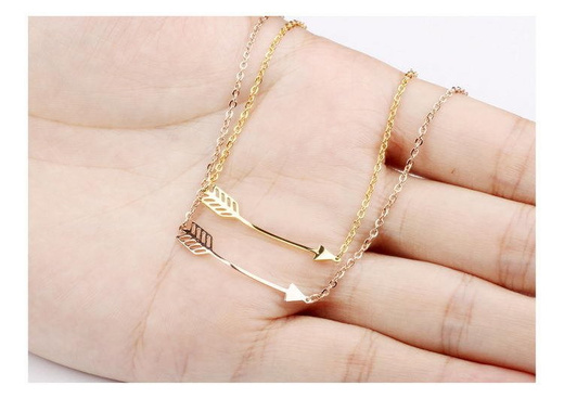 Nk 599/732 NASZYJNIK ze stali strzałka różowe złoto