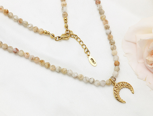 naszyjnik z rogiem obfitości 1867 złoto beżowy