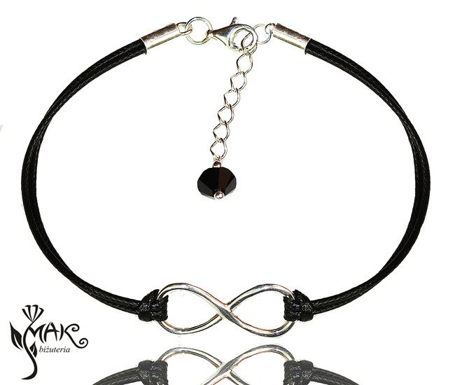 BR618 BRANSOLETKI INFINITY, NIESKOŃCZONOŚĆ 925 czarna