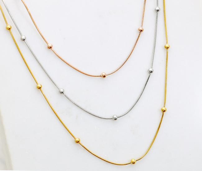 Naszyjnik trójkolorowy złoto, srebro, różowe złoto 1857/6