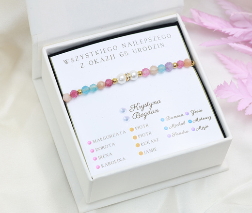  Zestaw pudełko bransoletka personalizowana z kamieniami 1884