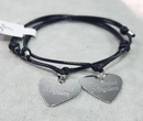 BR483 Bransoletka z grawerem serce, Srebrna 925 na sznurku