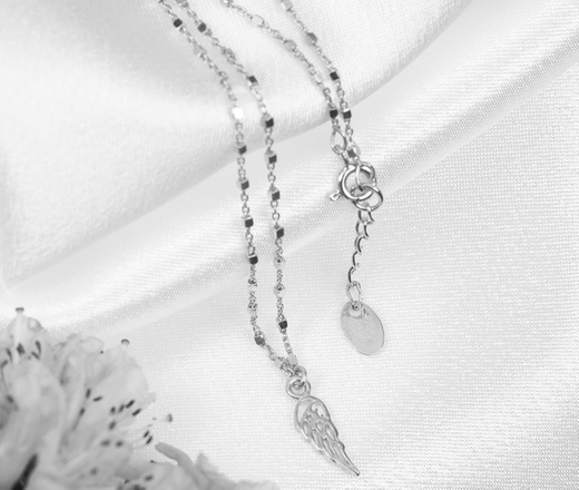 1380 naszyjnik z piórkiem srebrny 925