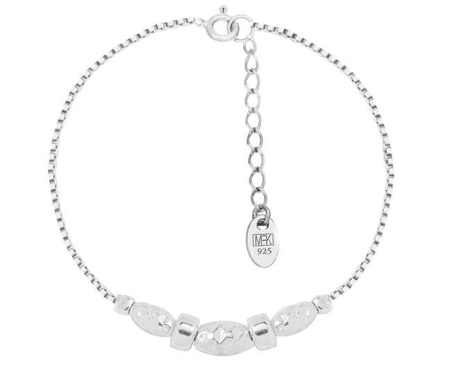 1454 bransoletka srebrna 925 ozdobnymi elementami