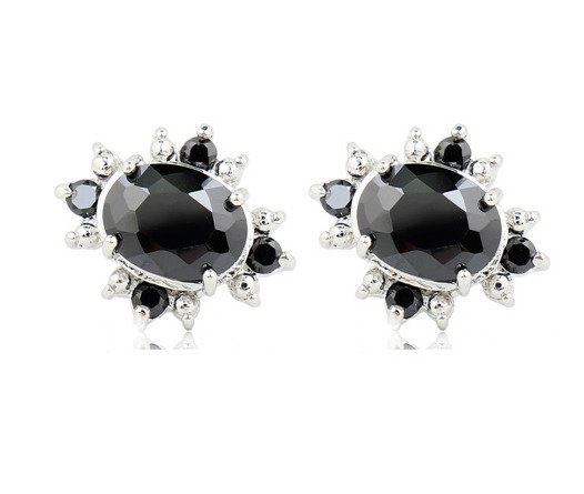 Kol  599/372  KOLCZYKI cyrkonie czarne sztyft