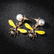 Kol 599/801 KOLCZYKI  pszczoły, pokryte emalią