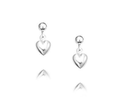 1249 kolczyki sztyft serca srebrne 925