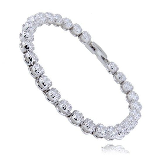 Br 599/543 BRANSOLETKA ślubna z cyrkoniami