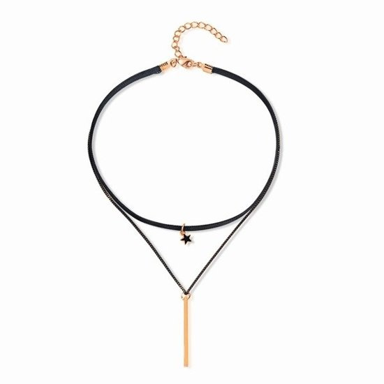 NK599/855 NASZYJNIK choker złocony podwójny