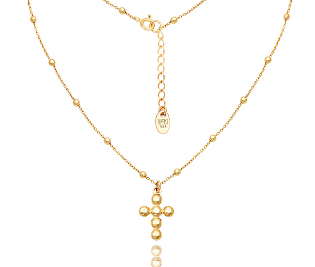 naszyjnik pozłacany 1756 srebro 925 z krzyżykiem