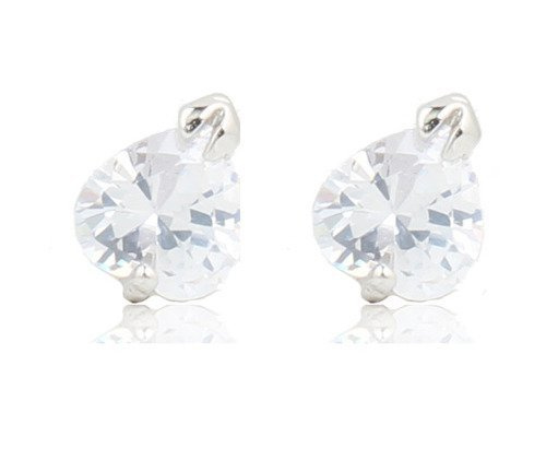 Kol  599/366 KOLCZYKI serduszka  cyrkonie białe