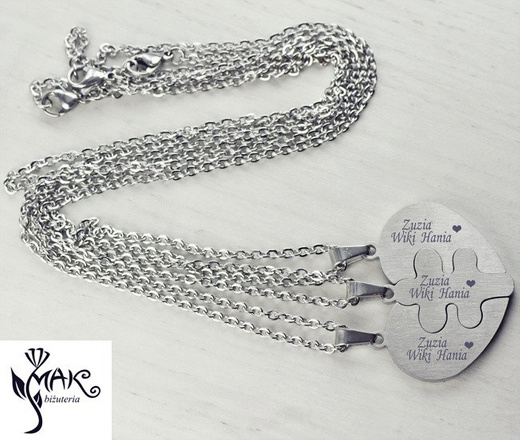 Nk789 naszyjniki Best Friends Forever + łańcuszki + grawer laserowy + pudełko