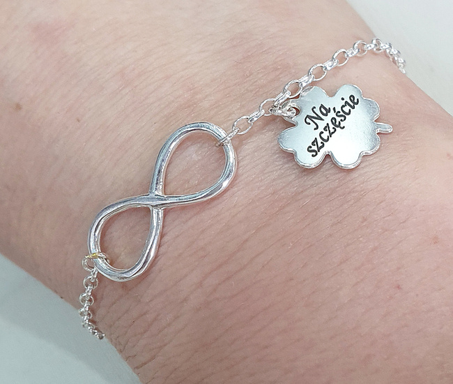 1537 bransoletka grawerowana nieskończoność srebro 925